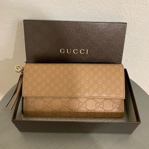 Gucci - Leather GG Monogram Continental Wallet